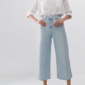 ASOS Design premium wide leg jean in light